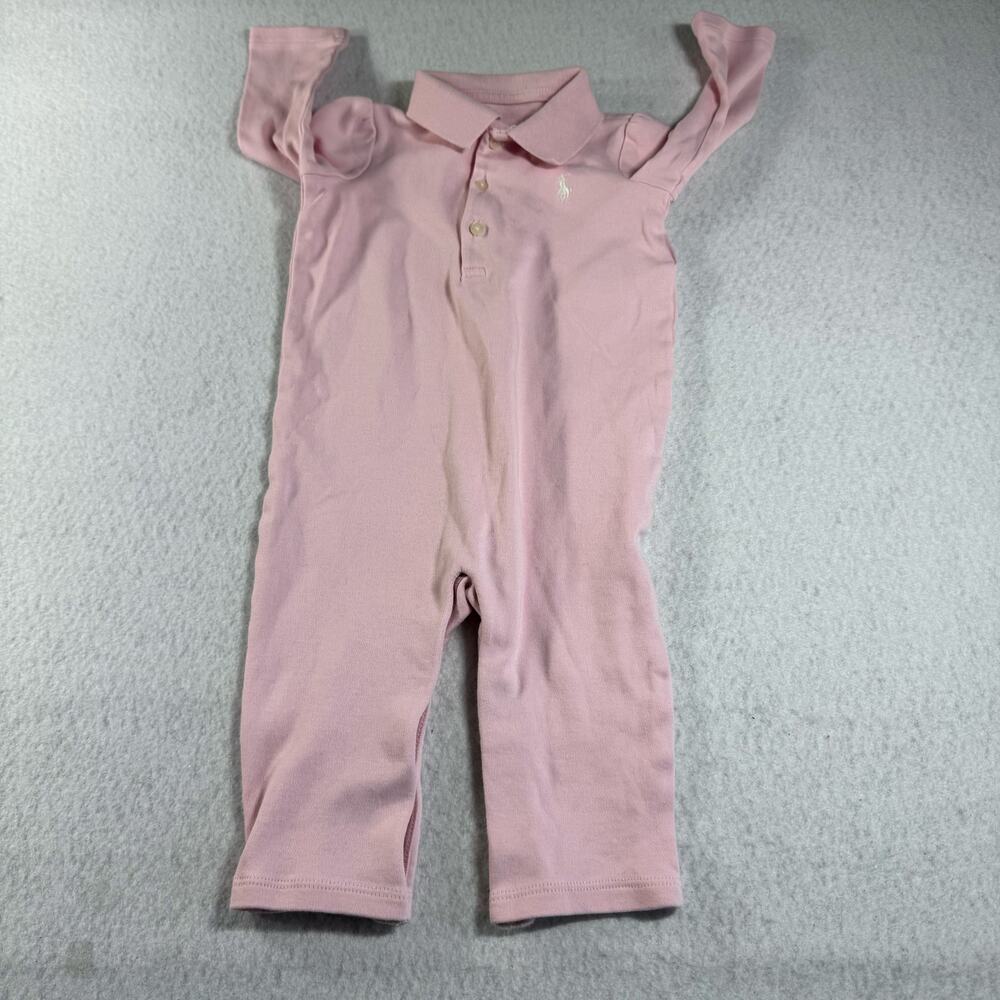 Ralph Lauren Baby 9M Lot of 2 Pink One Piece Outfits 1 footed and 1 Non footed - Picture 3 of 12